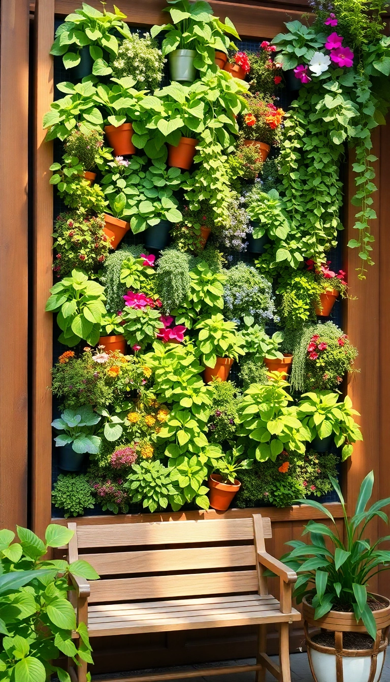 21 Gorgeous Small Courtyard Garden Decor Ideas You’ll Fall in Love With! - 1. Vertical Garden Wall