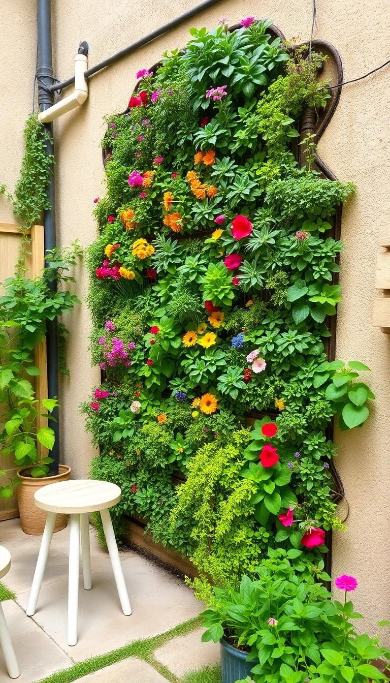 21 Gorgeous Small Courtyard Garden Decor Ideas You’ll Fall in Love With! - 16. Green Wall Planters