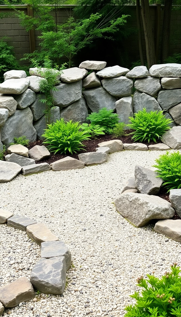 22 Stunning Zen Garden Designs Inspired by Traditional Japanese Aesthetics (You'll Be Amazed by #11!) - 18. Natural Stone Borders