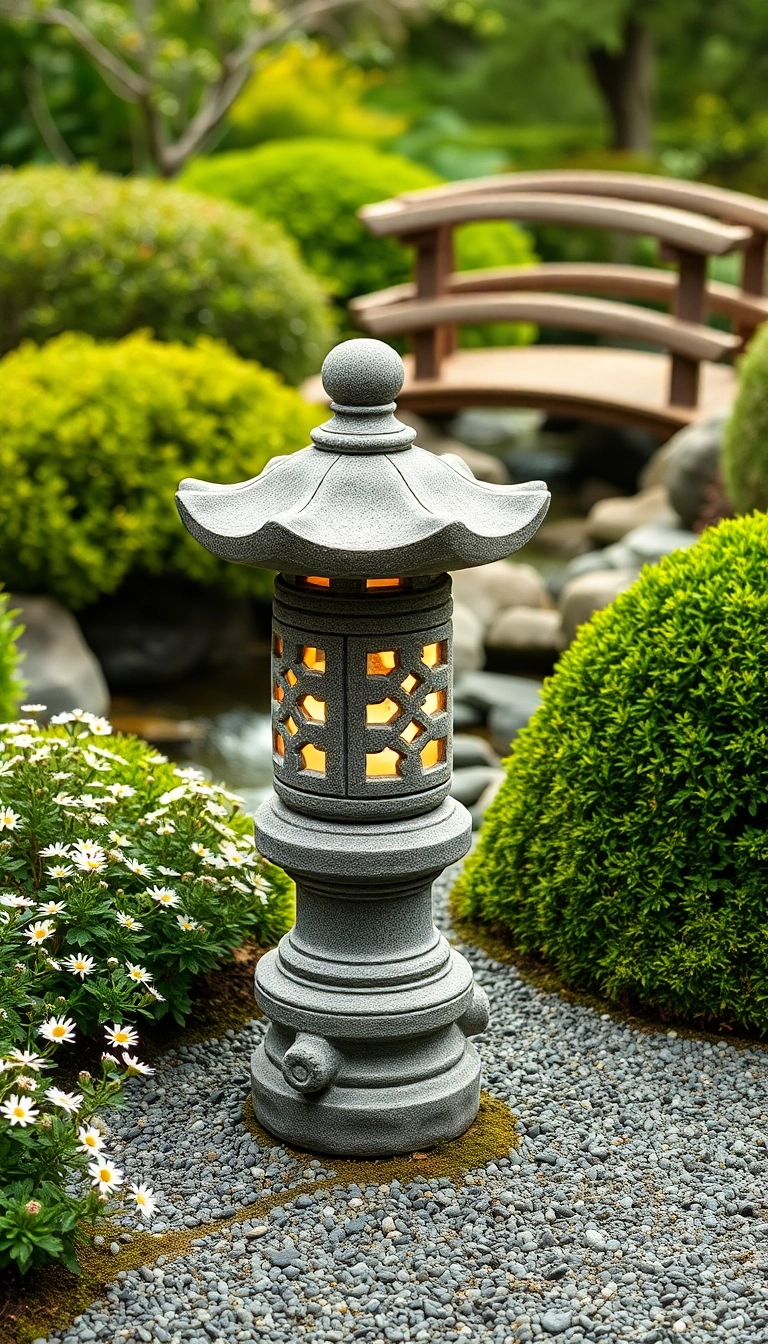 22 Stunning Zen Garden Designs Inspired by Traditional Japanese Aesthetics (You'll Be Amazed by #11!) - 5. Stone Lanterns and Ornaments