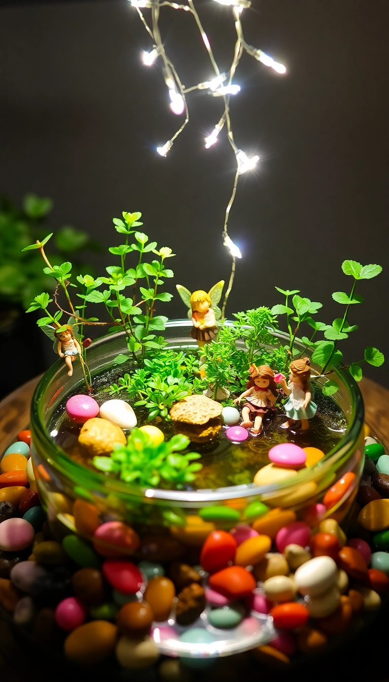 15 Aesthetic Indoor Water Garden Designs That Are Surprisingly Easy to Maintain! - 10. Fairy Garden Water Feature