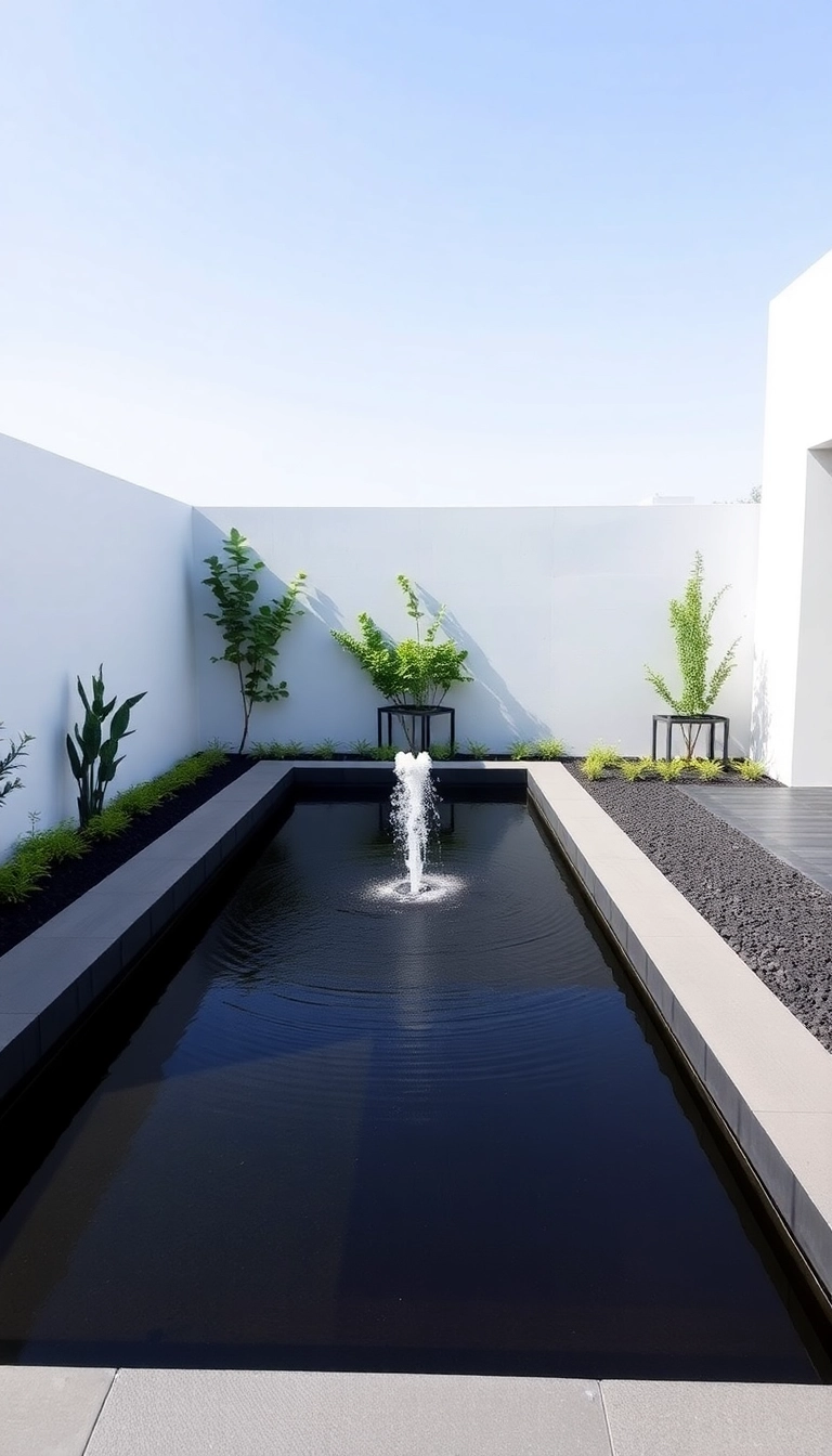 21 Gorgeous Water Garden Designs That Will Leave You in Awe (and Tips on Maintenance) - 4. Modern Minimalist Water Feature