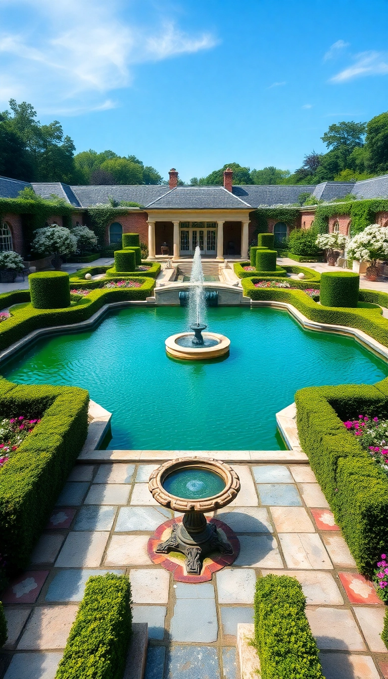 21 Gorgeous Water Garden Designs That Will Leave You in Awe (and Tips on Maintenance) - 6. Elegant Formal Water Garden