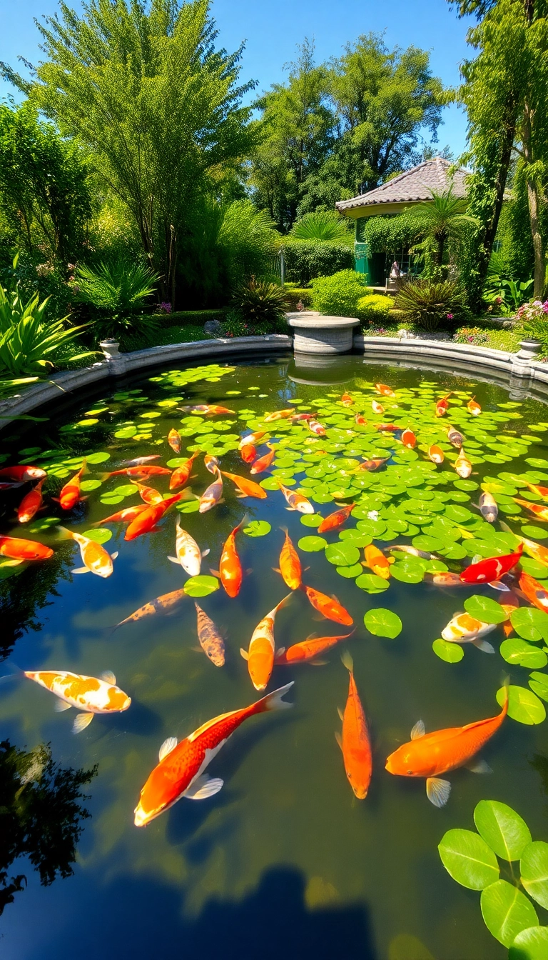 21 Gorgeous Water Garden Designs That Will Leave You in Awe (and Tips on Maintenance) - 16. Water Garden with Ornamental Fish