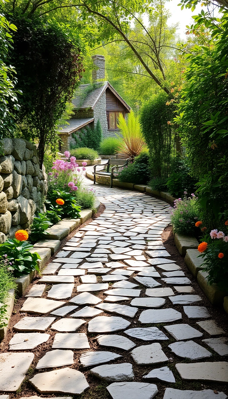 18 Stunning English Cottage Garden Designs You’ll Want to Copy Immediately! - 4. Rustic Stone Pathways