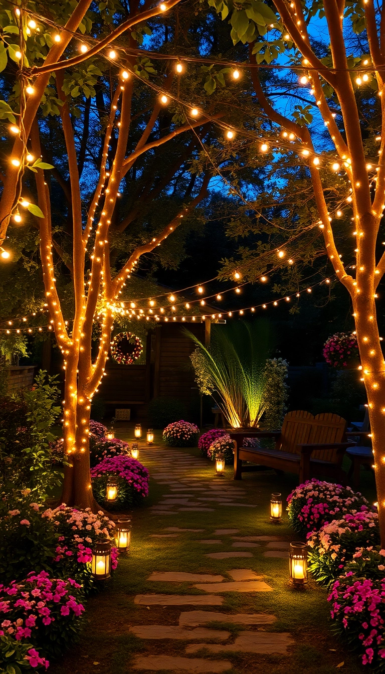 18 Stunning English Cottage Garden Designs You’ll Want to Copy Immediately! - 16. Garden Lighting for Evening Magic