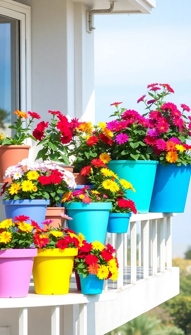 23 Balcony Garden Ideas That Will Transform Your Tiny Space into a Green Paradise! - 4. Container Flower Garden