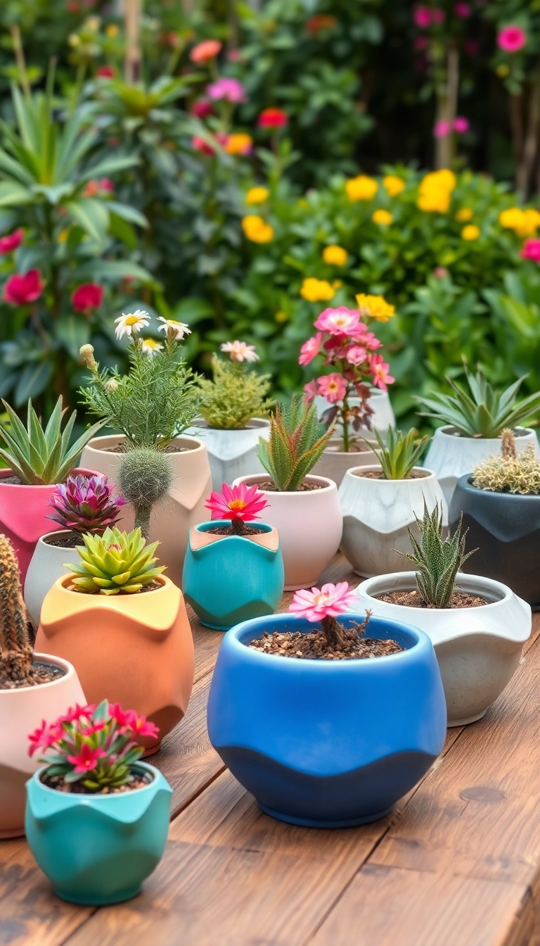 21 Gorgeous Small Courtyard Garden Decor Ideas You’ll Fall in Love With! - 5. Artistic Plant Pots