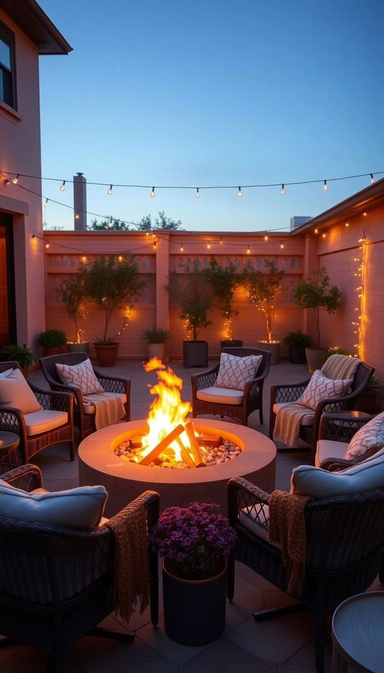 21 Gorgeous Small Courtyard Garden Decor Ideas You’ll Fall in Love With! - 2. Cozy Fire Pit