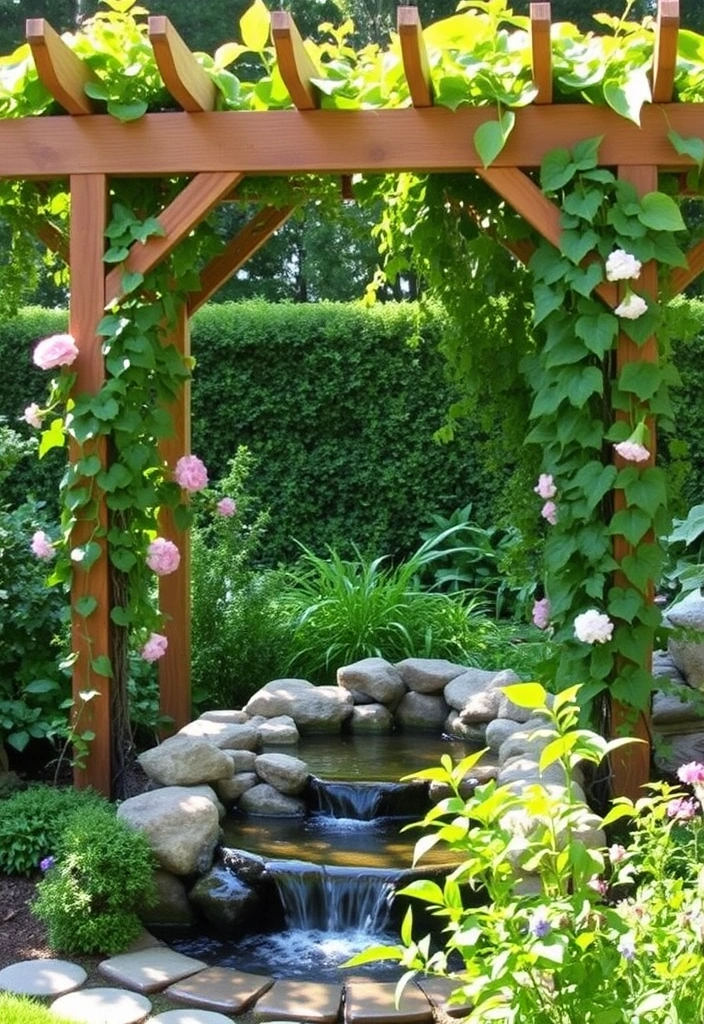 21 Garden Trellis Ideas That Will Transform Your Outdoor Space Forever! - 14. Trellis with a Water Feature