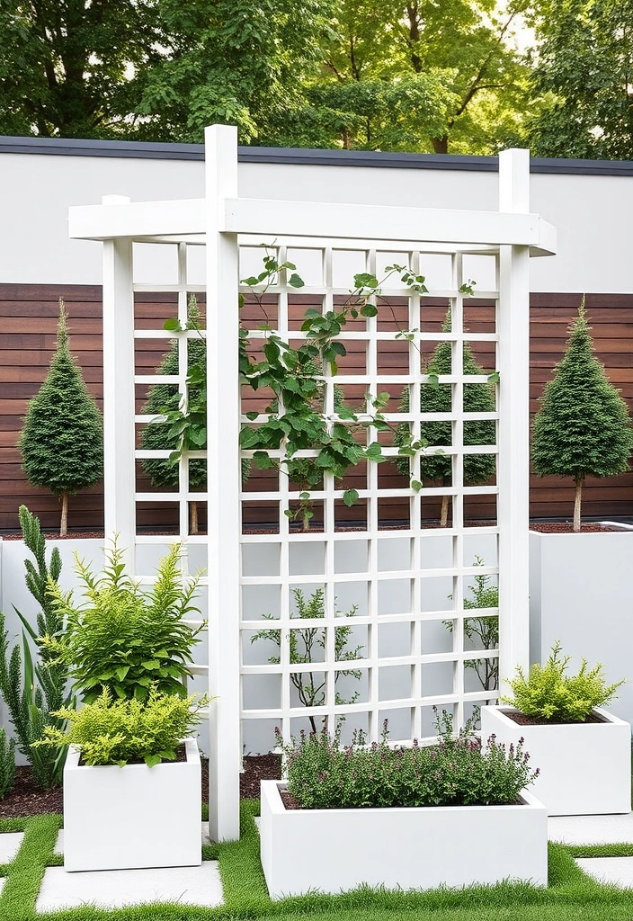 21 Garden Trellis Ideas That Will Transform Your Outdoor Space Forever! - 12. Minimalist Trellis Design