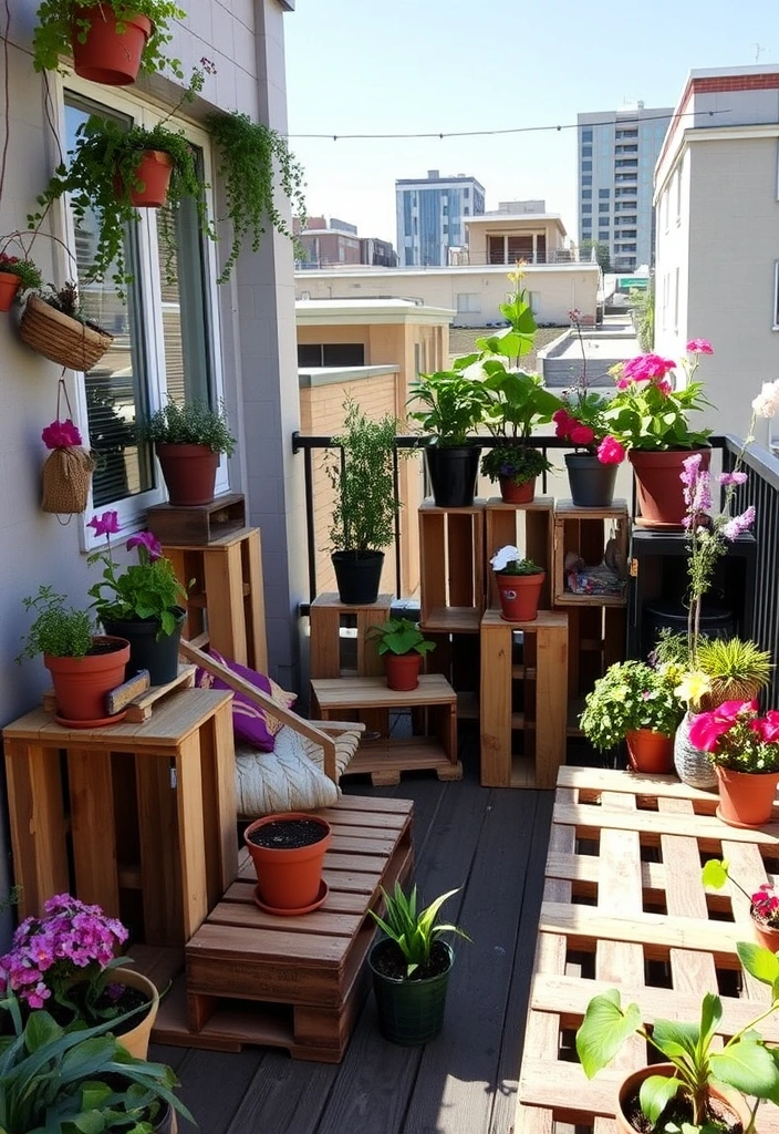 21 Small Balcony Garden Ideas That Will Transform Your Outdoor Space (You Won't Believe #10!) - 10. Upcycled Garden Furniture