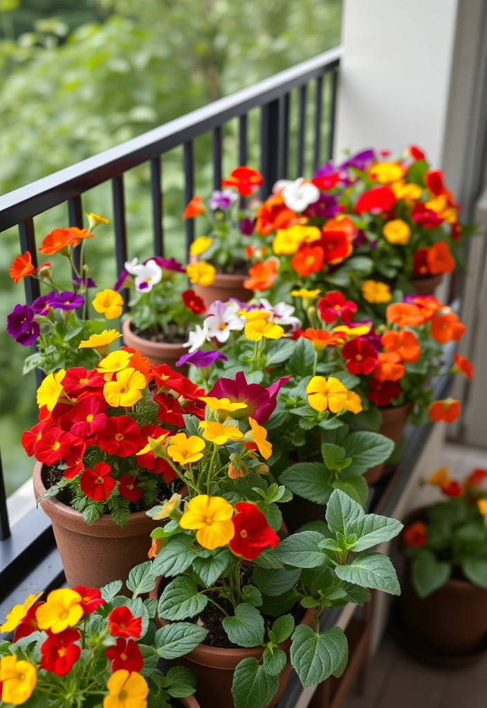 21 Small Balcony Garden Ideas That Will Transform Your Outdoor Space (You Won't Believe #10!) - 13. Edible Flowers for Aesthetic Appeal