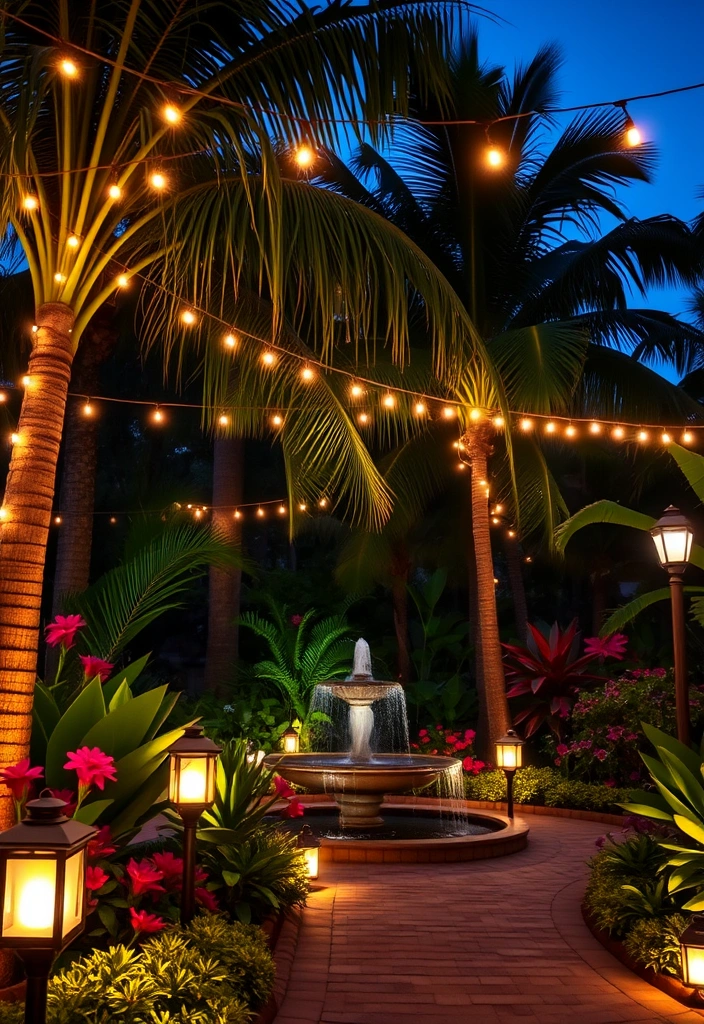 21 Tropical Garden Design Ideas to Transform Your Outdoor Oasis (You Won't Believe #12!) - 7. Tropical Lighting