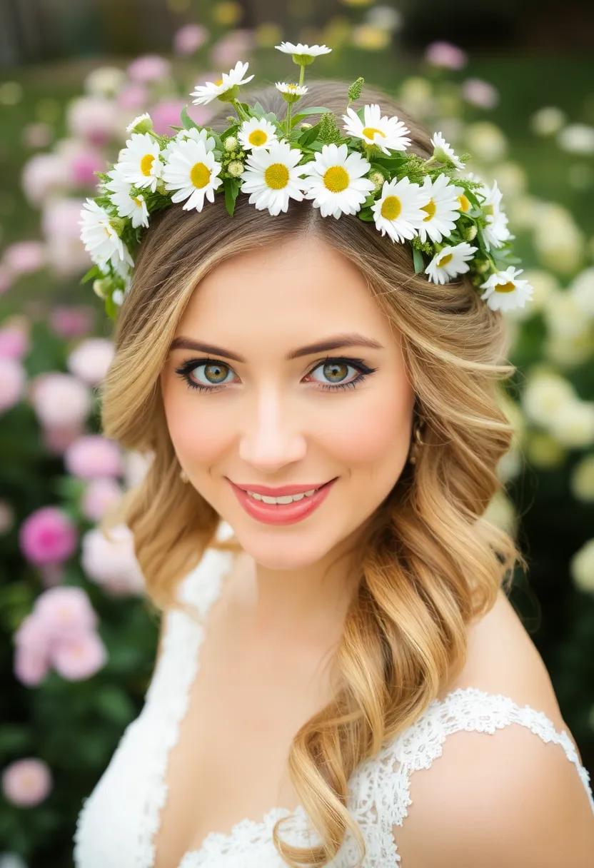 21 Enchanting Country Garden Weddings You'll Want to Steal Ideas From! - 1. Floral Crown Brides