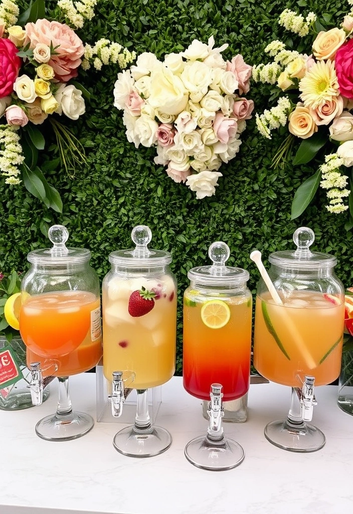 21 Enchanting Country Garden Weddings You'll Want to Steal Ideas From! - 5. Signature Drink Stations